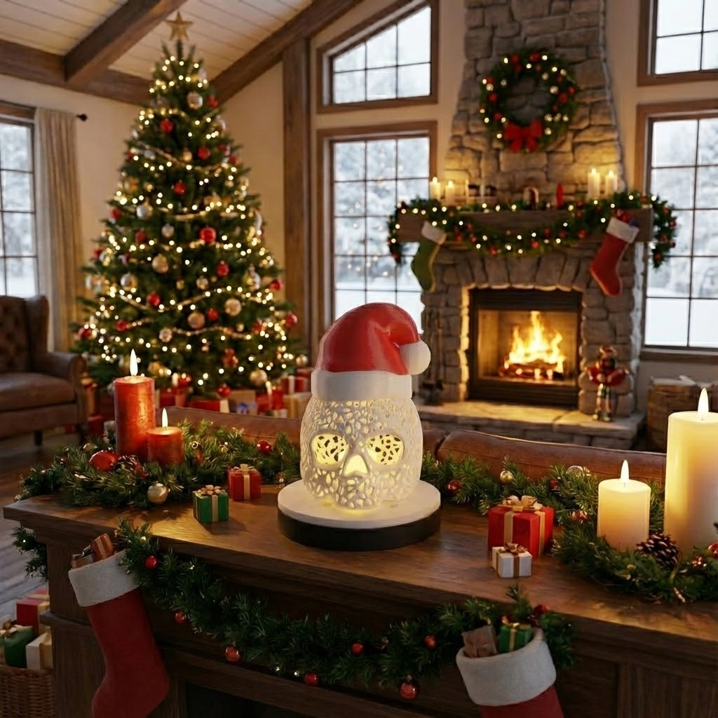 Lampada con Diffusore Teschio Natale